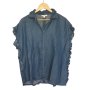 beachlunchlounge Дамска тънка дънкова риза топ с къс ръкав, снимка 1 - Ризи - 41699731