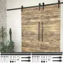 vidaXL Механизми за плъзгаща врата, 2 бр, 200 см, стомана, черни, снимка 2