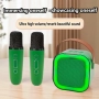 Караоке колона с 2 безжични микрофона Преносима Bluetooth Високоговорител с LED светлина 6 цвята, снимка 8