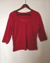 Дамска червена блуза с 3/4 ръкав XL, снимка 1