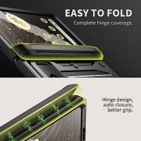 Нов Военен двуслоен удароустойчив здрав калъф за телефон със стойка и щипка за колан за Pixel Fold 5, снимка 2 - Калъфи, кейсове - 41502819