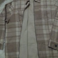 Мъжко яке тип риза в светлобежово едро каре, снимка 5 - Якета - 44446723