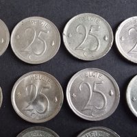 Монети . Белгия. 25 цента. От 1964  до 1975  година включително. Една добра колекция., снимка 8 - Нумизматика и бонистика - 40969724