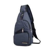 Удобна многофункционална чанта/раница през рамо с USB - BAG105 - цвят: Черен, Сив, Син, снимка 2 - Чанти - 41739271