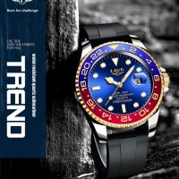 LIGE спортен,моден кварцов часовниk модел 2023,водоусточив,дата,въртящ се безел, уникален дизайн , снимка 2 - Мъжки - 41559068