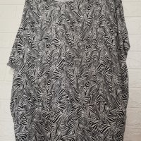 СТРАХОТНА ТУНИКА В БЯЛО И ЧЕРНО 3XL-4XL, снимка 1 - Туники - 40955796