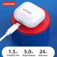 Lenovo LP40 TWS Безжични Bluetooth 5.0 Слушалки Бас, Сензорно управление, Стерео, шумопонижаване, снимка 3 - Bluetooth слушалки - 42337193