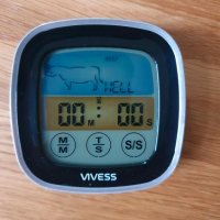 Vivess Дигитален термометър за месо с LCD дисплей, Германия, снимка 5 - Други - 39893594