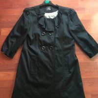 Черен шлифер с ръкав 7/8 , снимка 2 - Палта, манта - 24871407