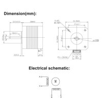 Стъпков електромотор Nema 17 17HS4401 stepper motor 12/24V - 1.8°, 42Ncm, снимка 4 - Друга електроника - 41725917