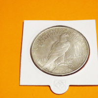 Много рядък голям сребърен  долар на мира, Peace dollar 1922 г.Philadelphia Mint, снимка 6 - Нумизматика и бонистика - 36118045