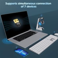 Maxuni USB Bluetooth 5.1 блутут адаптер за компютър и лаптоп, снимка 1 - Мрежови адаптери - 44450145