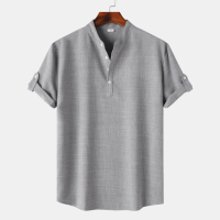 Мъжка едноцветна риза с къс ръкав, 11цвята , снимка 6 - Ризи - 44760177