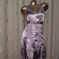 L Сатенена рокля в лилаво с пайети и воал, снимка 5 - Рокли - 41769426