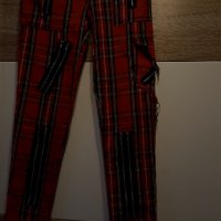 Пънк алтърнатив панталон шотландко каре, катарами, ципове марка Shark of Duisburg, снимка 5 - Панталони - 35797903