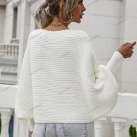 Дамски свободен пуловер с кръгло деколте и дълги ръкави, 2цвята - 023 , снимка 7 - Блузи с дълъг ръкав и пуловери - 42682908