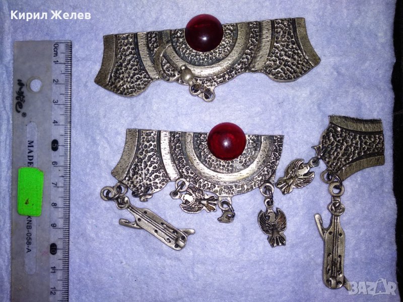 ЕЛЕМЕНТИ от ЕТНОГРАФСКИ СТИЛ НАКИТ ЛАКИРАН ПОСРЕБРЕН БРОНЗ и ЧЕРВЕН КАТАЛИН 34305, снимка 1