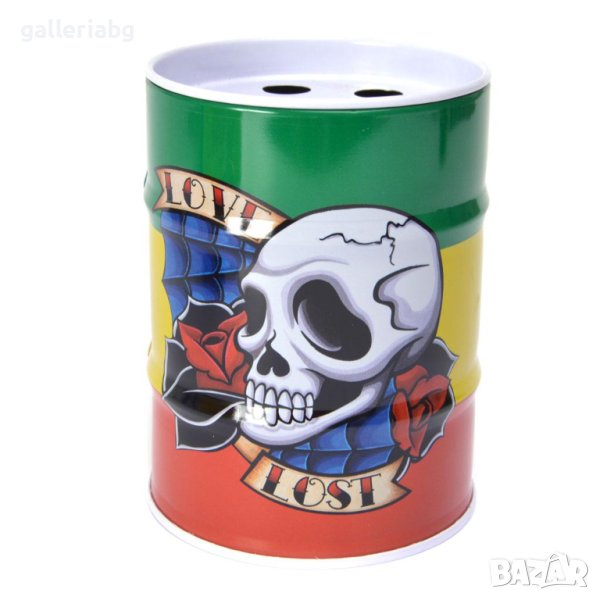 Пепелник с череп и рози , снимка 1