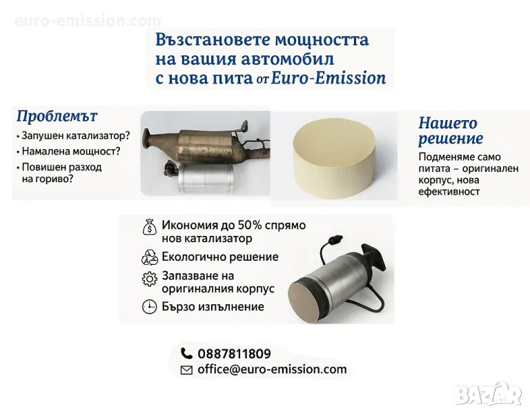 Рециклиране на катализатори и ДПФ филтри с нова пита, снимка 1