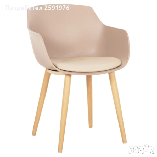 Стол, Lucie, Капучино, Полипропилен, 56х55.5х80см., снимка 1