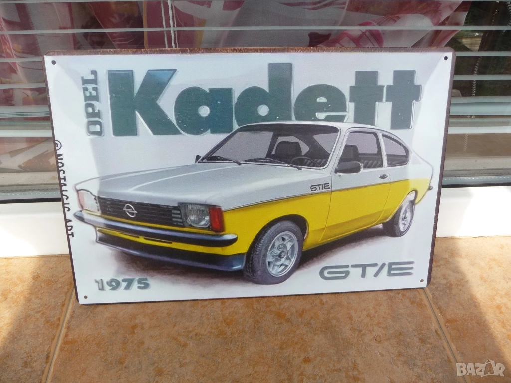 Метална табела кола Opel Kadett GT/E 1975 Опел Кадет спортен купе готина автомобил лети джанти гуми, снимка 1