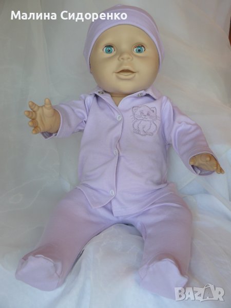 Бебешка шапчица за новородено в лилаво. Разпродажба!, снимка 1