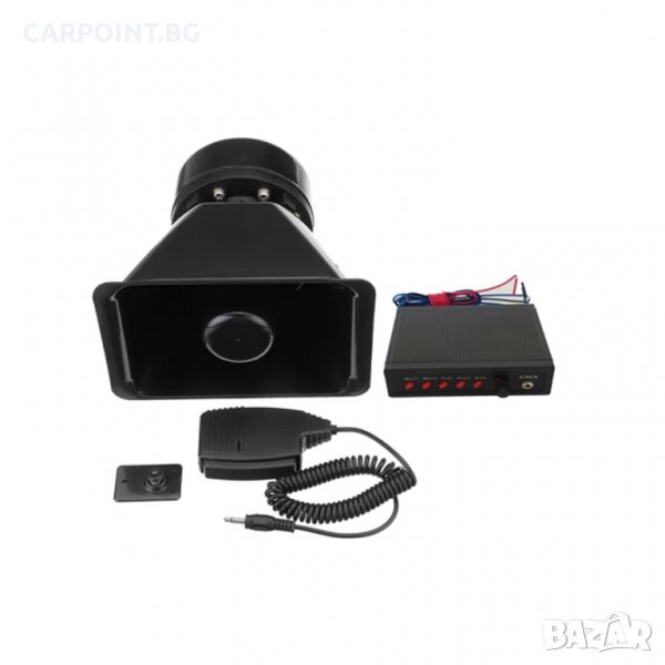СИРЕНА С МИКРОФОН + 5 ТОНА 12V 100W 48001 1БР., снимка 1