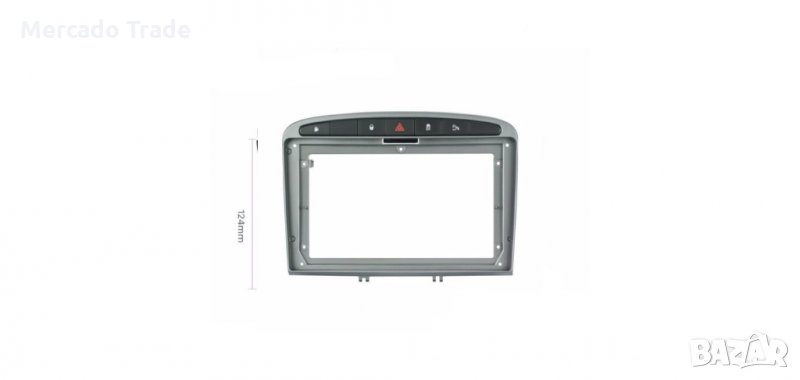 Адапторна рамка, За PEUGEOT 308, 408, 9INCH, Сив, снимка 1