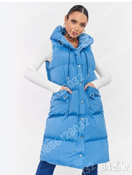 Супер яки дълги елеци в 2 модерни цвята,ватирани,с голяма качулка,двойно закопчаване, снимка 1