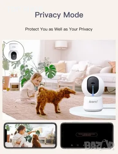 Нова Камера  за проследяване с приложение за телефон /4МP/Работи с Аlexa Сигурност, снимка 1