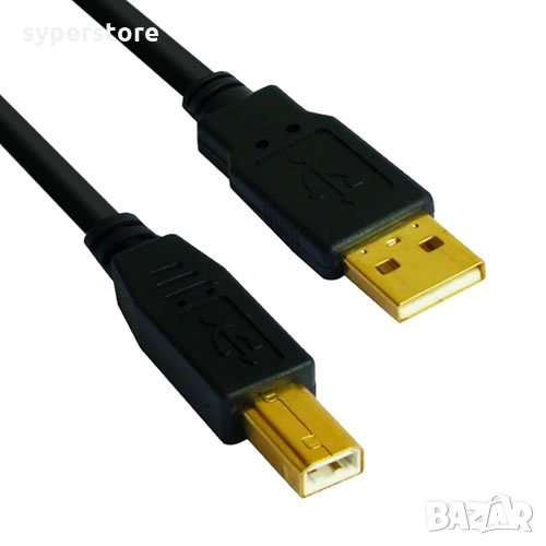 Кабел USB2.0 към USB Type B 3m Черен High Grade GOLD plated VCom SS001296 Cable USB - USB Type B M/M, снимка 1