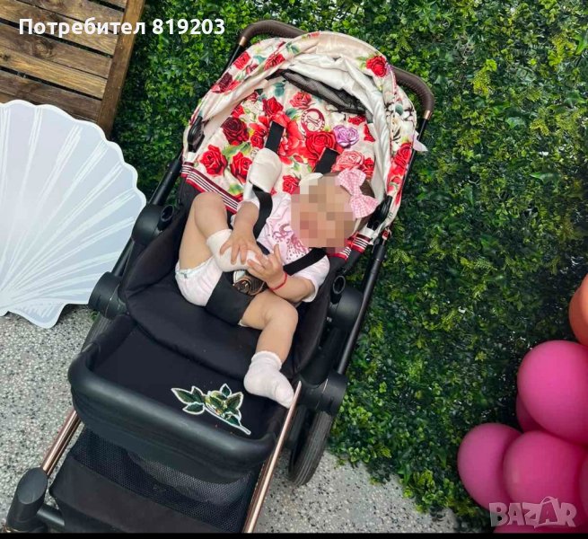 Продавам детска количка Cybex e-Priam Lux Spring Blossom пълен комплект, снимка 1