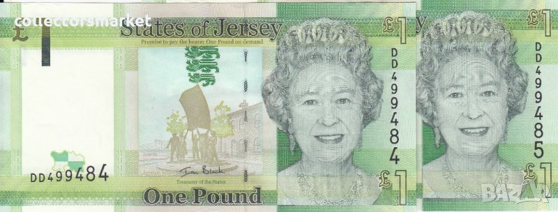 1 паунд 2010, Джърси(2 банкноти с поредни номера), снимка 1