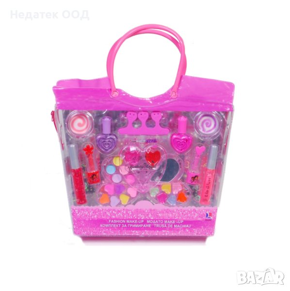 Детски комплект гримове, розов, 10 части, снимка 1