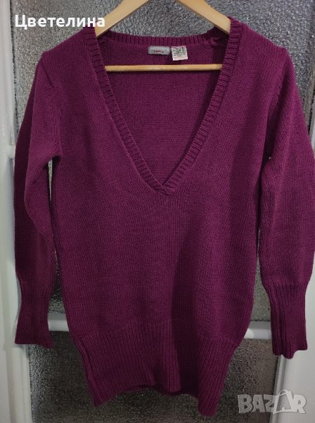 Пуловер за момичета в лилаво с V-образно деколте на LA REDOUTE teens ръст 156/158 см. цена 43 лв. , снимка 1