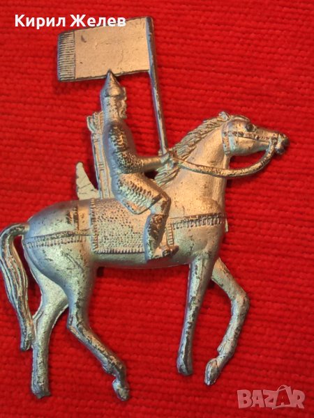 СТАРА ФИГУРКА ОЛОВЕН ВОЙНИК КОННИК РИЦАР ЗНАМЕНОСЕЦ ВОИН за КОЛЕКЦИЯ ДЕКОРАЦИЯ 25846, снимка 1