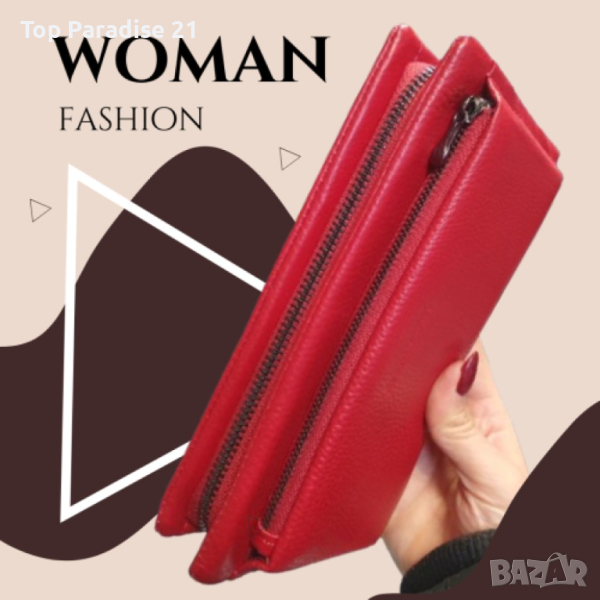 Дамско портмоне от естествена кожа-различни цветове, снимка 1