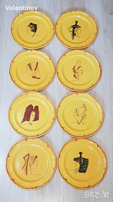 Осем старинни френски чинии- 15лв/ бр, снимка 1