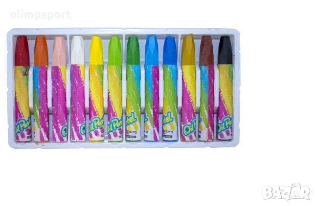 Пастели маслени Yalong с форма на шестограм в 12 цвята. , снимка 1