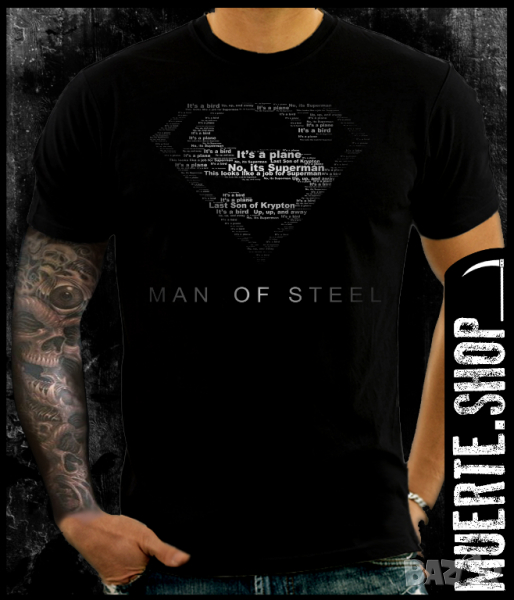 Тениска с щампа MAN OF STEEL SUPERMAN, снимка 1
