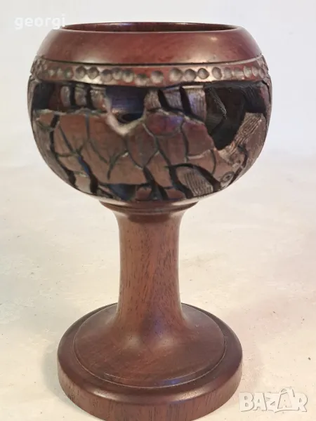 екзотичен африкански свещник дърворезба 22/1, снимка 1