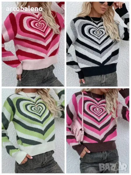 Дамски ежедневен пуловер с обло деколте, 4цвята , снимка 1