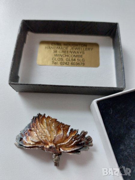 Антикварна ръчно изработена сребърна брожка , снимка 1