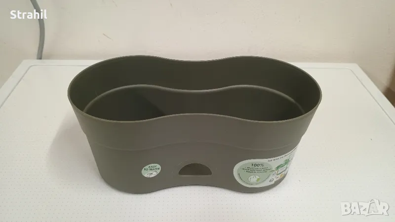 Двойна пластмасова градинска саксия 2.2л., снимка 1