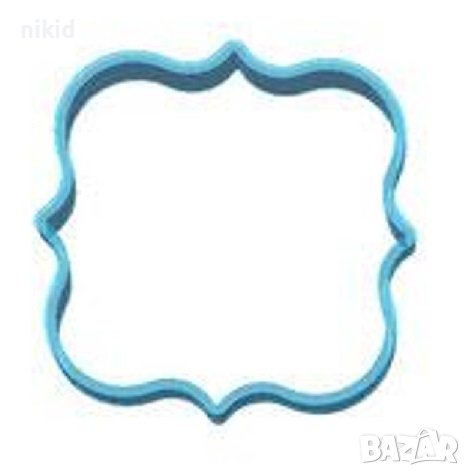 квадратна с извивки пластмасова рамка табела резец за сладки фондан украса , снимка 1