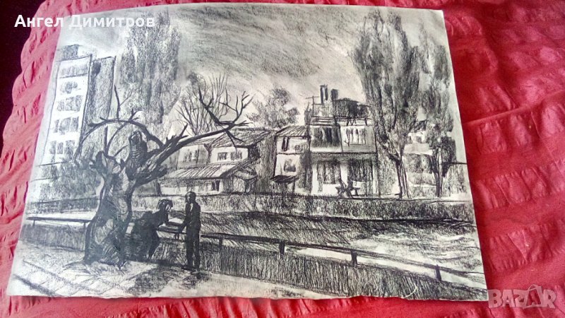 Ангел Ботев картина въглен, снимка 1