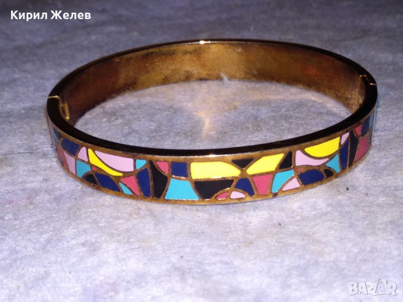 ЧУДЕСНА ФЕШЪН ГРИВНА от БЛАГОРОДНА СТОМАНА с ЕМАЙЛ-ЛАК Тип КЛЕТЪЧЕН ЕМАЙЛ 38341, снимка 1