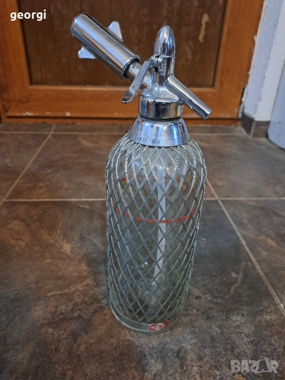 ретро стъклен сифон за газирана вода 30/6, снимка 1