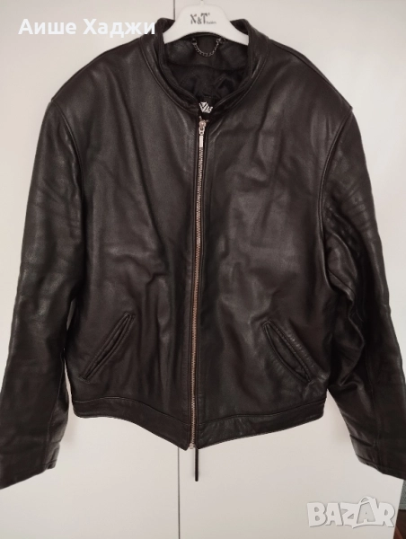 мъжко черно кожено яке , снимка 1