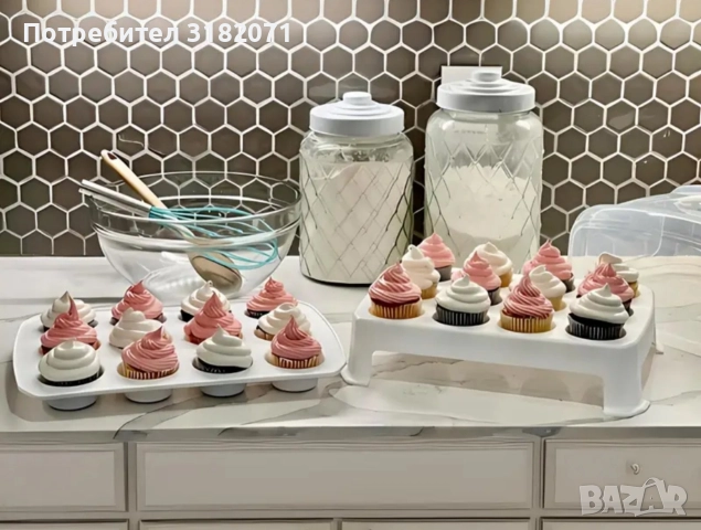 Кутия с дръжка,за съхранение/транспортиране на кексчета, снимка 12 - Форми - 52991390